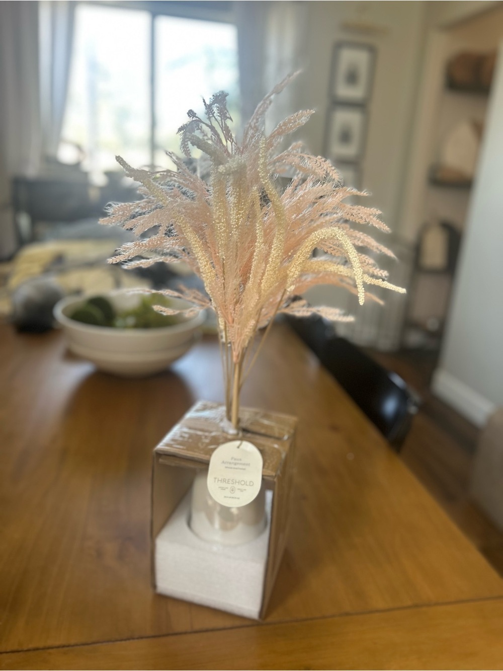 NWT Threshold Wheat & Foxtail Luxe Pink Pampas Arrangement & Ceramic Vase - Picture 2 of 9